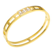 Stainless Steel Zirconia Bracelet For Women Fashion Jewelry Bangles Elegant Accessory