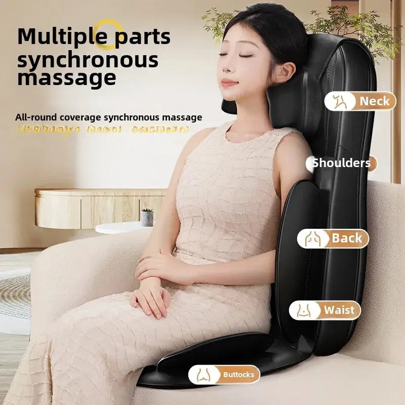 Simples Market full body massage chair in black leather offering neck, back, waist and leg kneading shiatsu massage