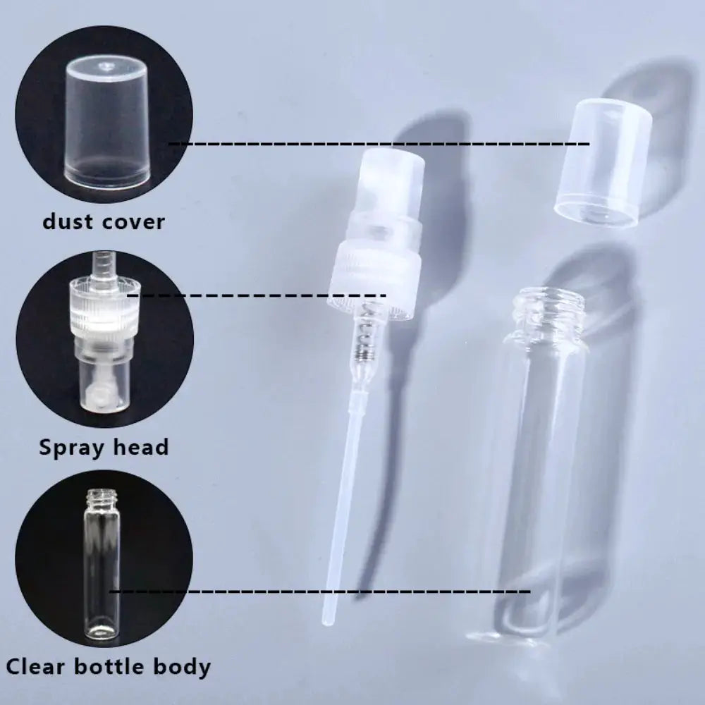 50 Pack 10ml Refillable Glass Spray Bottles With Dropper Funnel Dispenser And Syringe For Essential Oils And Perfumes