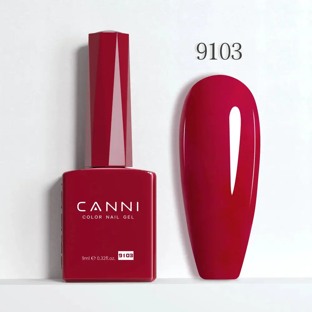 Canni Hema Free Nail Gel Polish Christmas Red Collection Semi Permanent 9ml Long Lasting Shine