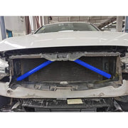 Car front grille trim strips for BMW F30-F36 by Simples Market; blue braces visible in open front end