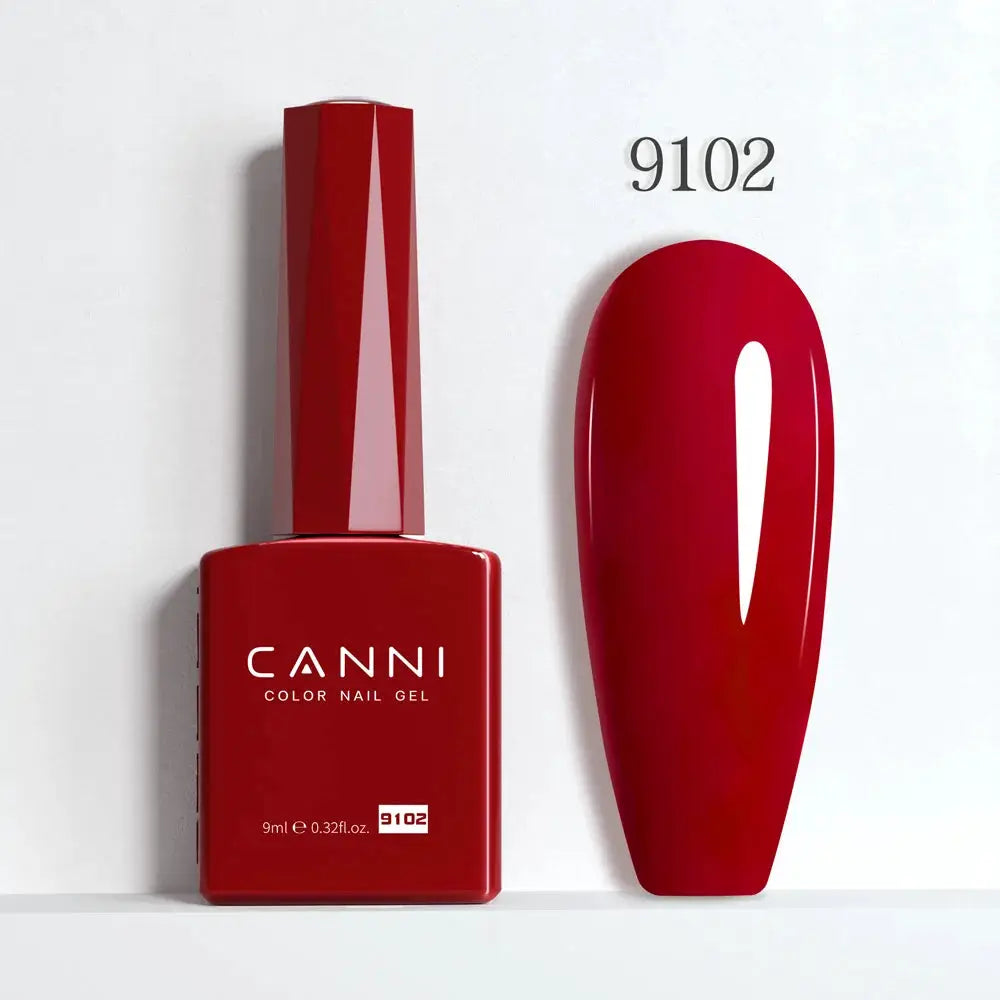 Canni Hema Free Nail Gel Polish Christmas Red Collection Semi Permanent 9ml Long Lasting Shine