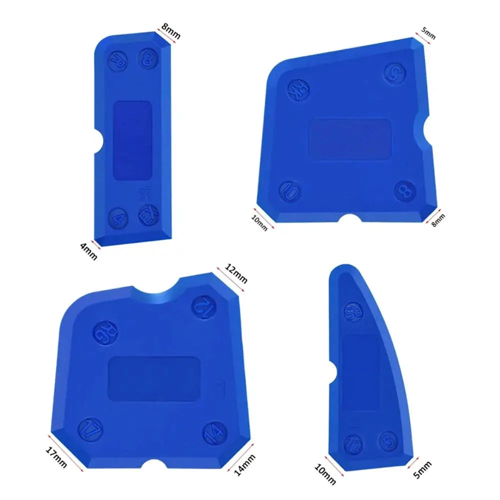 Silicone scraper sealant remover tool set, blue, 9-in-1 floor caulk finisher kit by Simples Market
