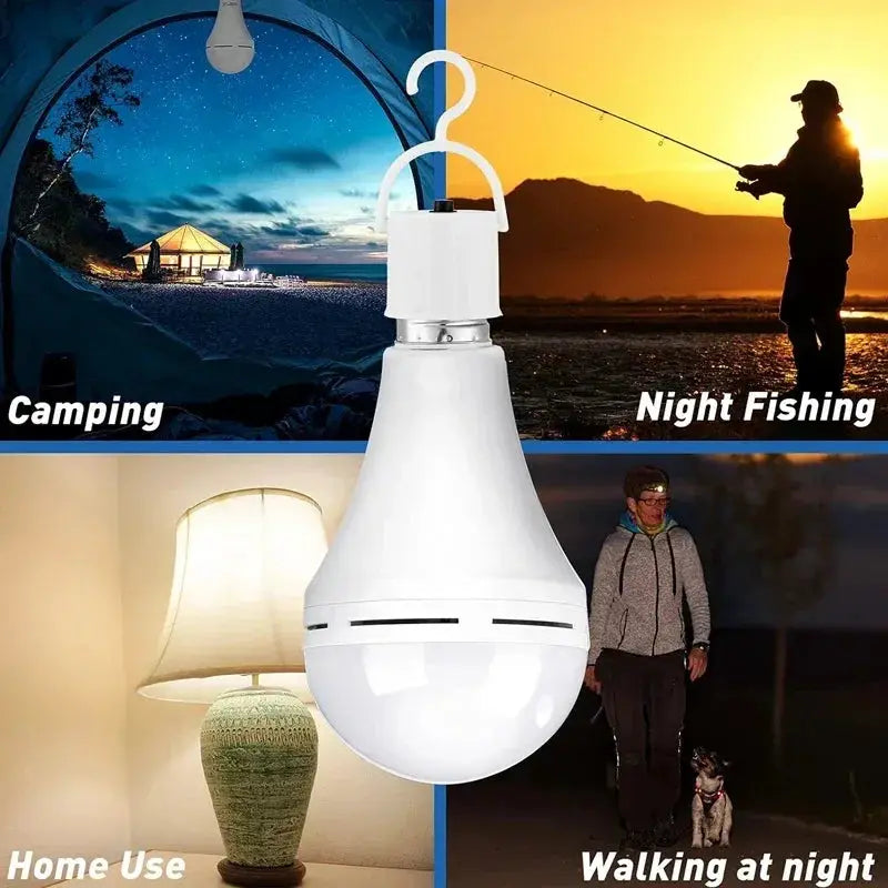 LED Rechargeable Light Bulb 7W 9W 12W 15W Emergency Portable Hanging Camping Lamp for Tent Home Power Outage Porch