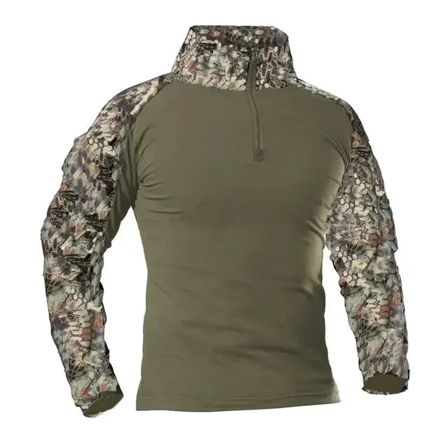 Mens Camouflage Long Sleeve Tactical Shirt For Outdoor Hiking Hunting And Climbing Army Military Style