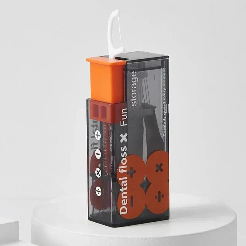 Portable Floss Dispenser With 10 Pieces Floss Automatic Ejectable Organizer For Oral Care And Disposable Flossing Sticks