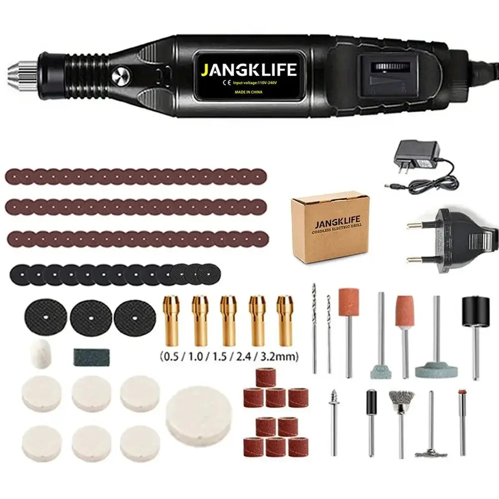 JANGKLIFE 110 220V High Power Multi Function Electric Grinder Polishing Drilling Cutting Engraving 211 Accessory Set