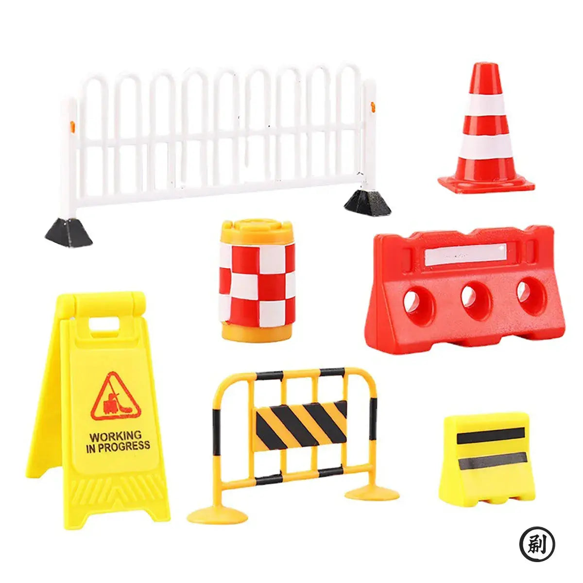 Set Of 10 Mini Traffic Signs And Roadblock Toys With Traffic Cones For Kids Construction Vehicle Theme Party