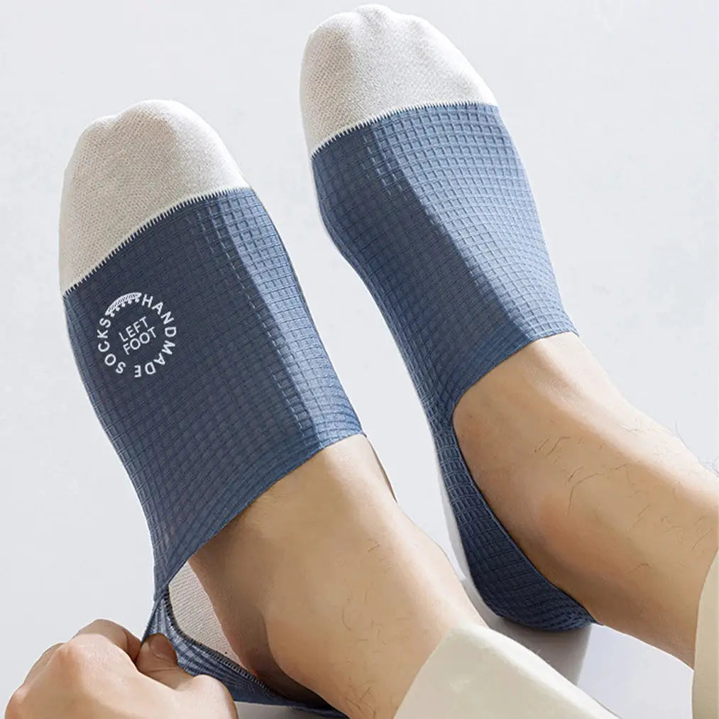 Mens Invisible Socks Thin Breathable Waffle Pattern Anti Friction Sweat Absorbing Casual Mesh Socks 3 Pairs