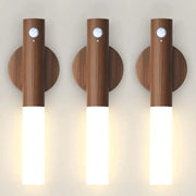 LumaWood Rechargeable Magnetic Wall Sconce Wireless Night Light With Motion And Daylight Sensors
