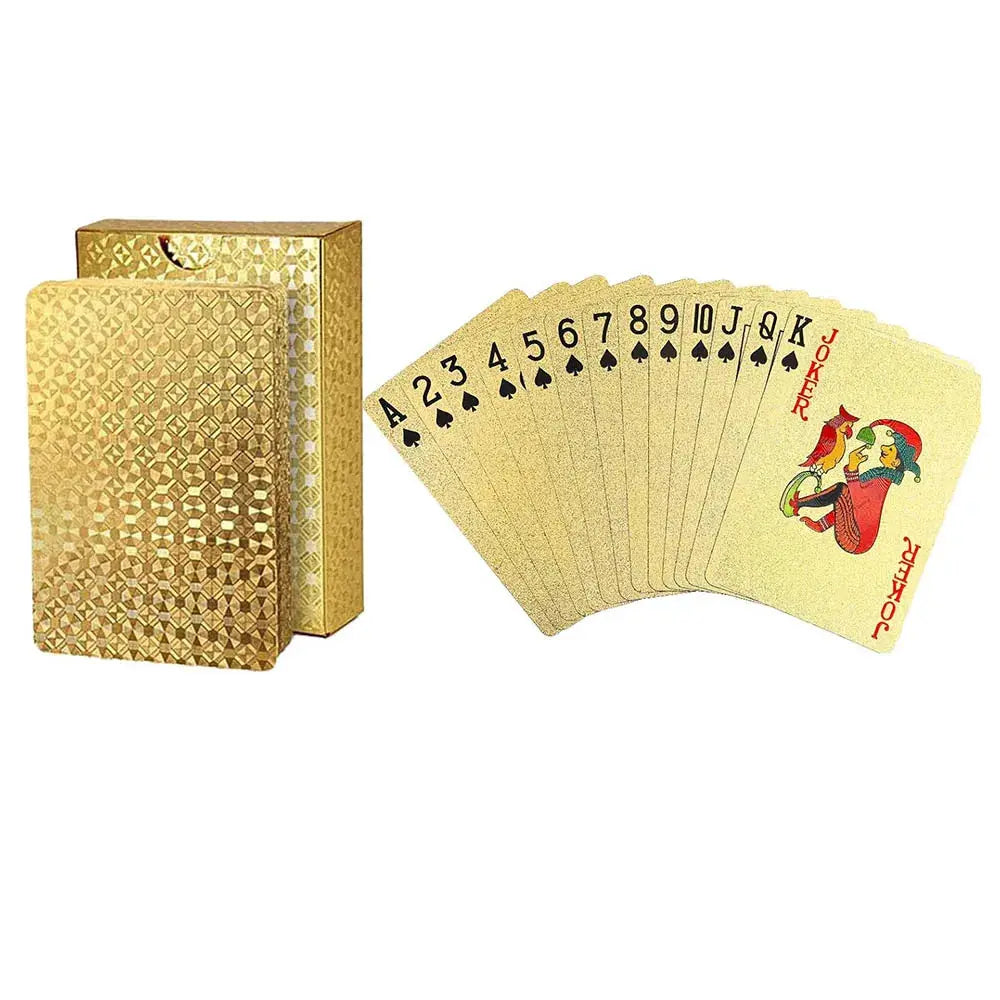 Premium Waterproof Gold Plastic Playing Cards for Outdoor Parties and Family Game Nights