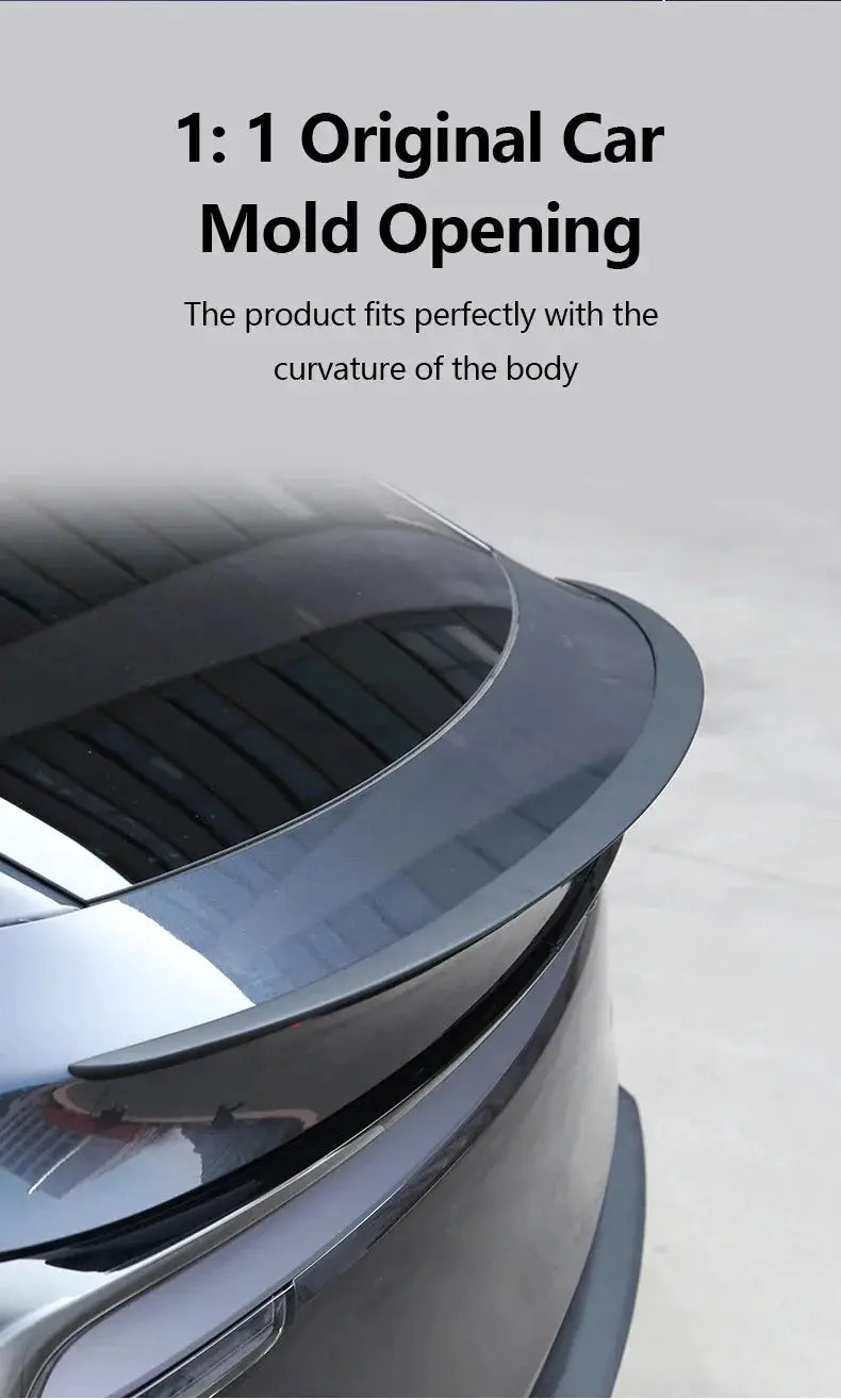 Spoiler for Tesla Model Y Juniper 2025, black ABS carbon fiber pattern trunk wing by Simples Market