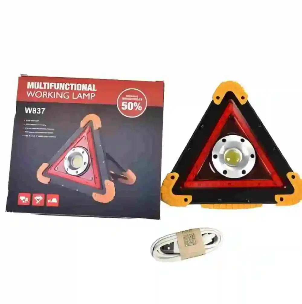 Emergency Safety Triangle With Red LED Warning Light For Car Breakdowns Multifunctional Stop Sign
