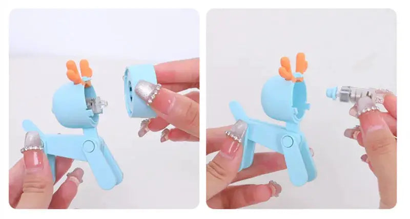 Mini blue folding LED night light in a cartoon dog/deer shape by Simples Market for kids’ bedroom decor.