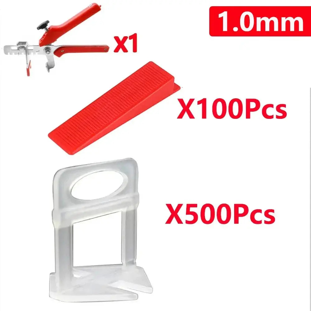 Tile Leveling System For Floor And Wall Installation With Wedges Clips And Pliers Spacers For Precise Tile Alignment
