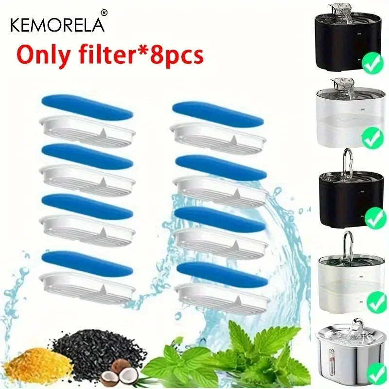 8 To 12 Pack Activated Carbon Cat Water Dispenser Filters Traps Impurities And Improves Water Taste For Pets