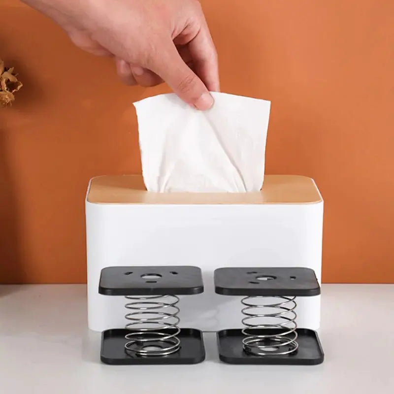 TissueTech Paper Drawer Spring Holder Inside Tissue Box For Effortless Lifting And Smooth Jam Free Extraction