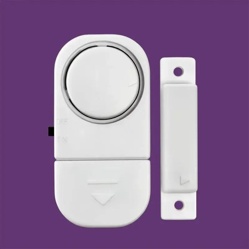 Door and window alarm system with magnetic sensor, white wireless 2-piece set by Simples Market