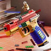 Shell Ejecting Continuous Firing Toy Pistol Airsoft Blowback Building Block Outdoor CS Weapon for Boys and Adults