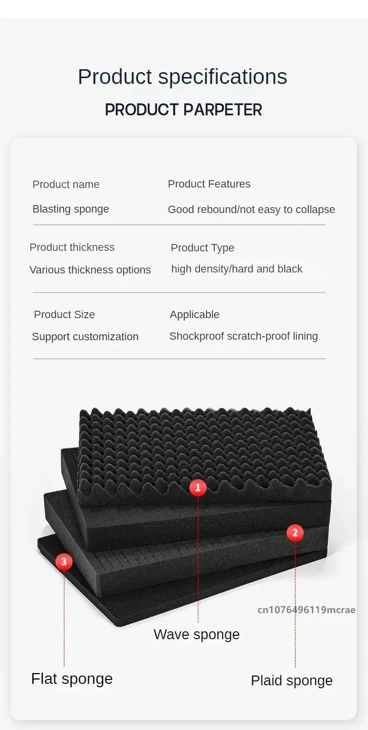 Simples Market high-density foam pad set in black with three layers: flat, wave and plaid, 50x30 cm