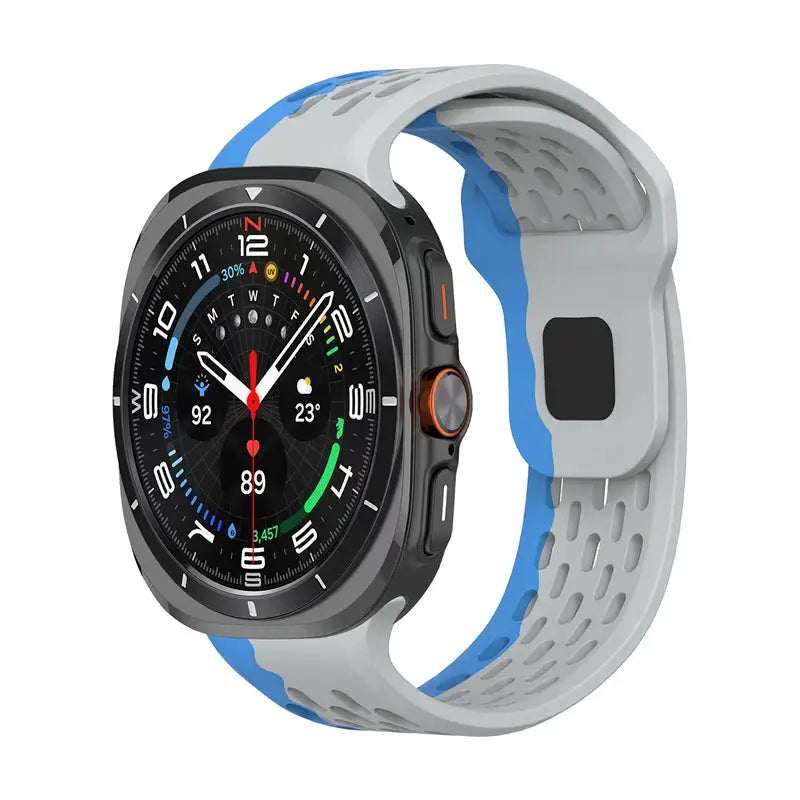 Marine Band silicone watch band for Samsung Galaxy Watch Ultra2 47mm, blue/gray, Simples Market