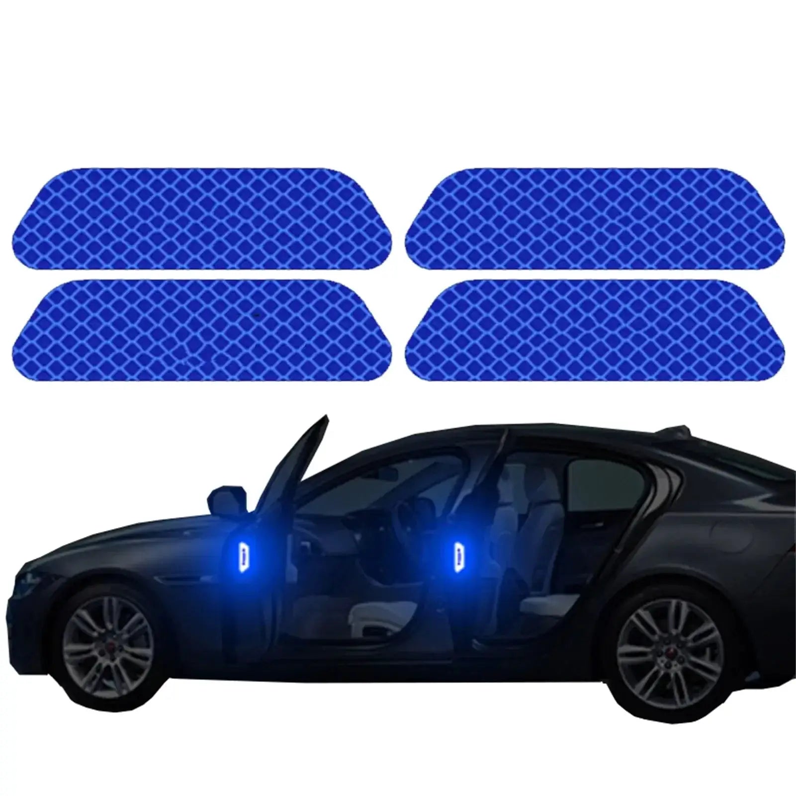 4 Pack Car Door Warning Reflector Stickers for Exterior and Interior Use Safety Opening Indicator Tape