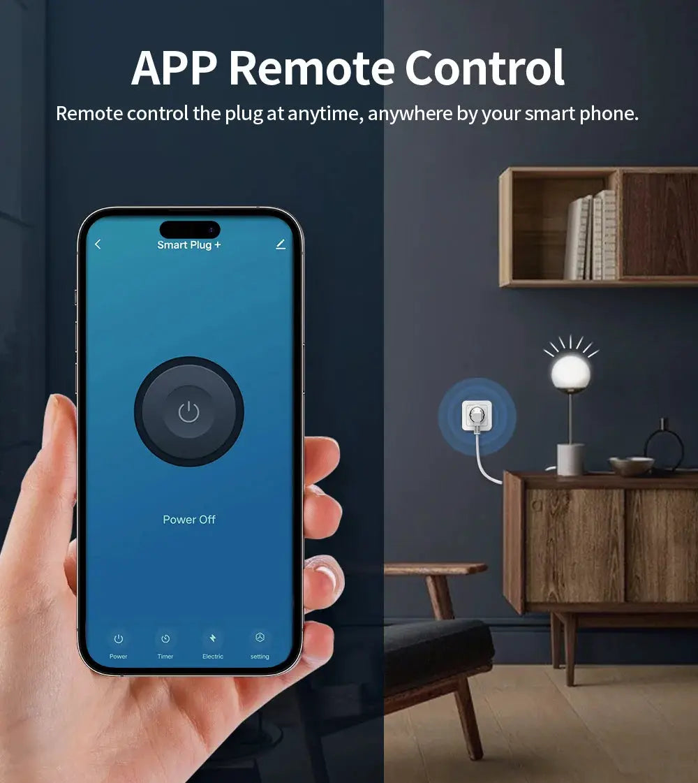 TNCE TUYA EU Plug smart socket by Simples Market; WiFi/Zigbee 3.0, power monitor, timer, voice control