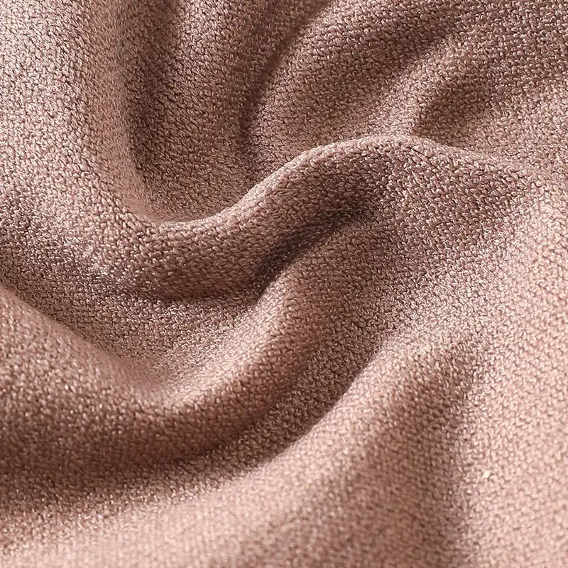 Women's ribbed cotton underwear fabric in brown, close-up texture