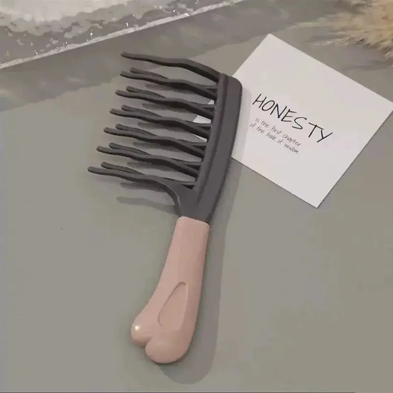Dual Wide Tooth Hair Comb For Long Curls And Voluminous Styles, Curly Hair Management, Scalp Massage, Elegant Hair Care