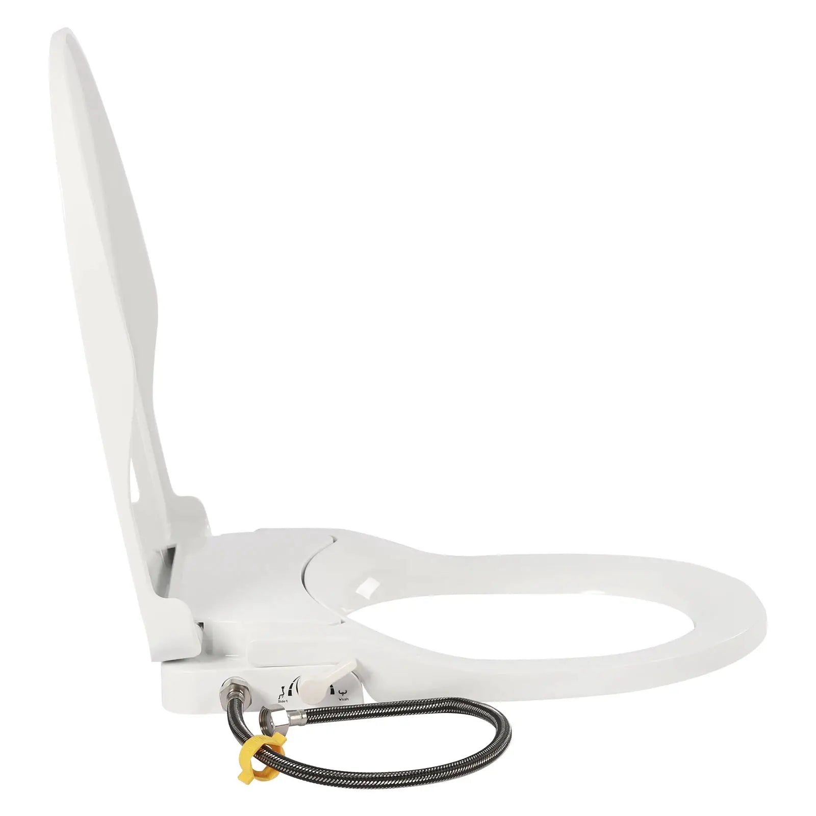 Smart toilet seat with dual-nozzle bidet for front and rear wash, white, non-electric, slow-damping