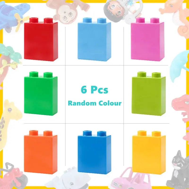 6 Piece Big Building Block Accessories Compatible With Enlighten Large Bricks Foundation Blocks Educational Toy