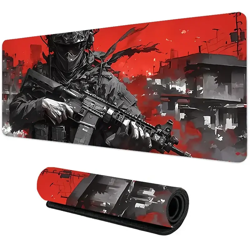 Grim Reaper Gaming Mouse Pad Hooded Skull Sniper Stealth Design Non Slip Rubber Base Desk Mat For Horror Esports PC