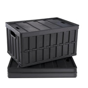SucceBuy Set of 3 Collapsible Storage Bins 45L 65L Folding Stackable Crates with Lids for Clothes Home Garage