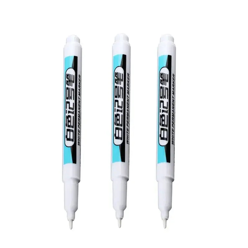 Simples Market white permanent paint markers, 0.7mm tip, set of 3