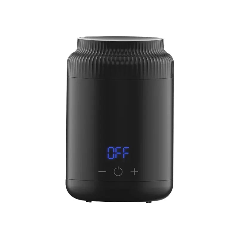 Simples Market wax heater 40W, black compact wax-melting machine with touch control and blue LED display.