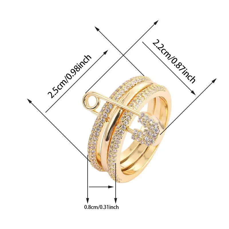 Stacked Ring Jewelry Fashion Trend Street Style Gift For Friends Birthday Party Surprise Ring
