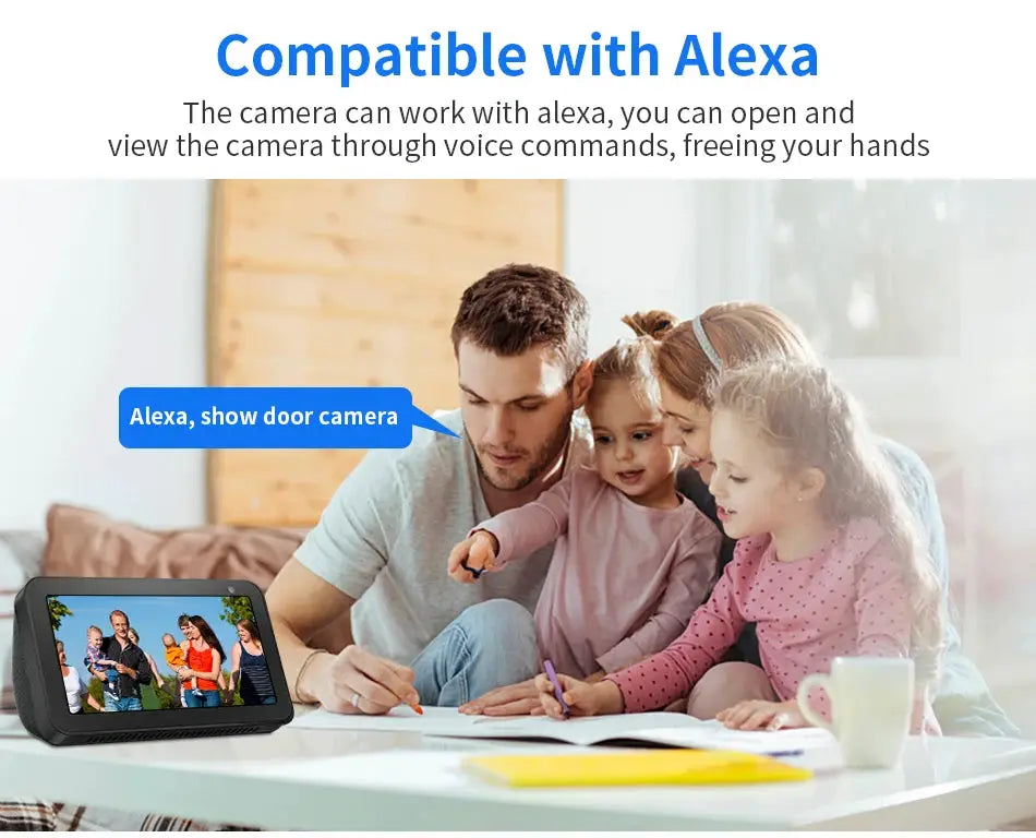 Hiseeu 4K 8MP dual-lens PTZ WiFi IP camera, black outdoor, 8x zoom, night vision; Simples Market, Alexa compatible.