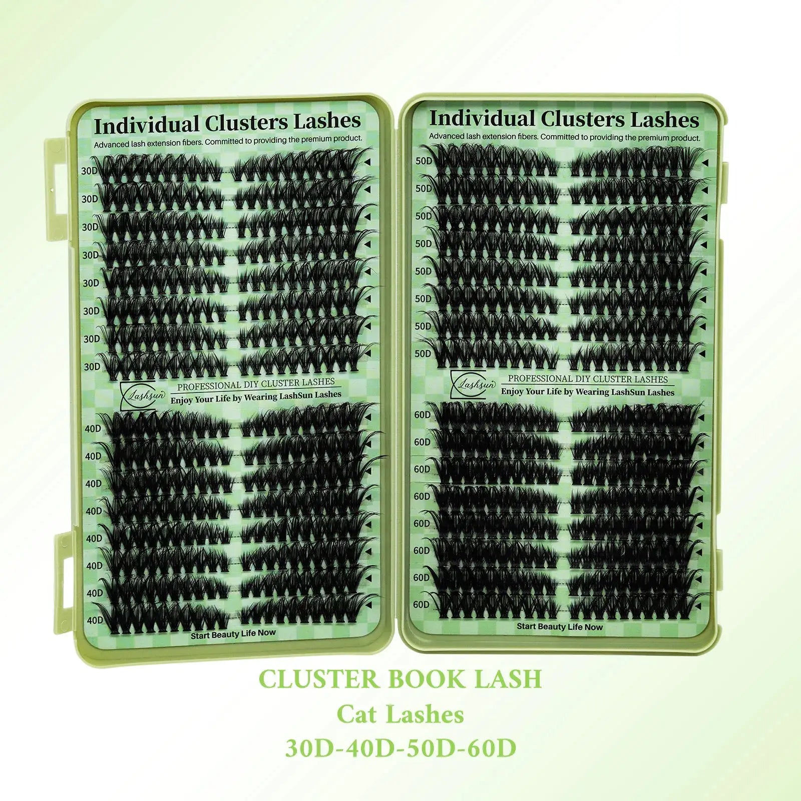 LASHSUN DIY Lash Clusters Kit For Home Lashes D Curl Mega Volume Individual Eyelash Extensions