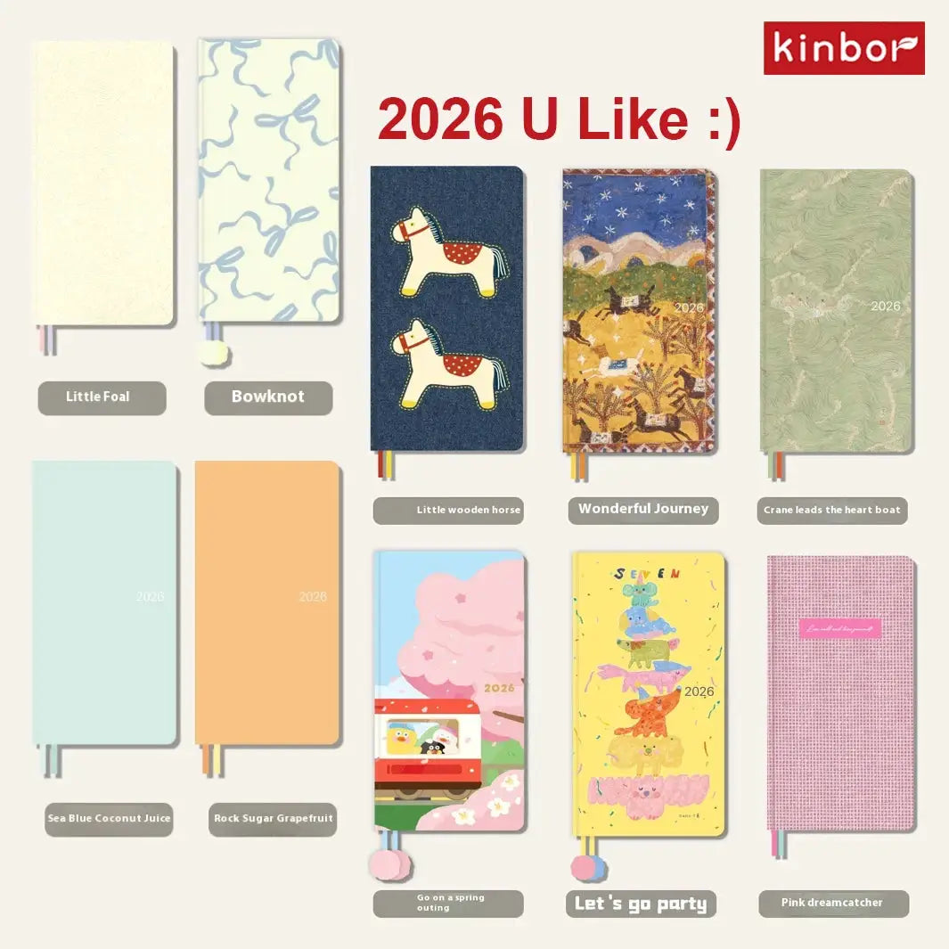 Kinbor 2026 weekly pocket planners, 10 assorted cover designs