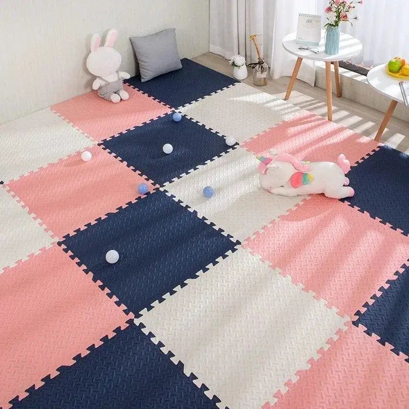 16 Piece Foam Baby Play Mat Interlocking Puzzle Tiles For Kids 30x30x1 Cm Soft Floor Carpet Set