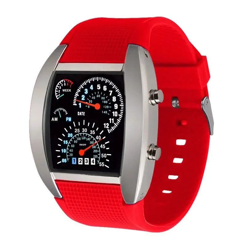 VeloTime Racing Dashboard Digital Watch With Bold LED Display For Sporty Fashion And Daily Wear