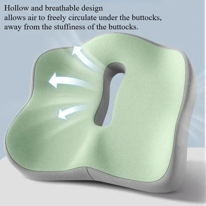 OrthoEase Memory Foam Seat Cushion With 3D Ergonomic Support For Posture And All Day Comfort