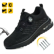 New Men's Rotary Buckle Safety Shoes Anti Impact Anti Piercing Lightweight Work Boots Outdoor Pro