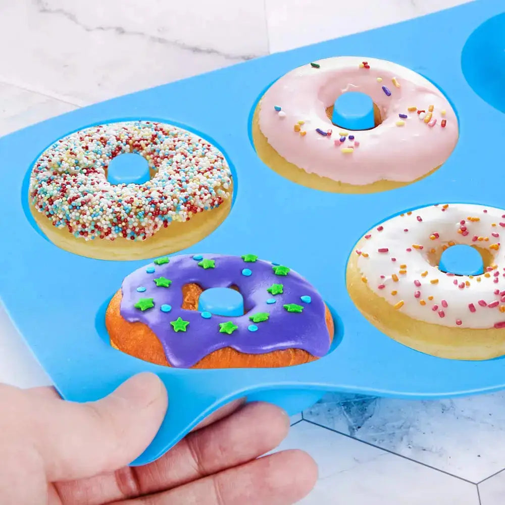 Six Hole Silicone Donut Mold Baking Pan Nonstick Flexible Donut Mold For Donuts Muffins Bagels Desserts DIY Tools