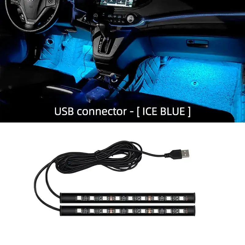 Car LED Interior Atmosphere Light USB Ambient Lamp Foot Light For Vehicle Decoration Backlight Cigarette Lighter