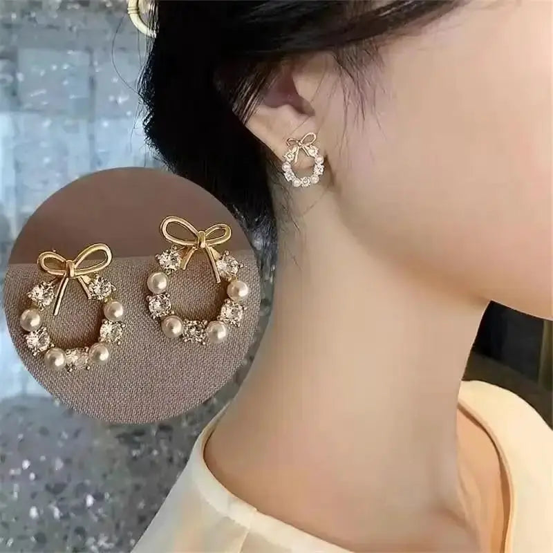 925 Silver Needle Heart Earrings For Women Korean Fashion Crystal Jewelry 2026 Trending Luxury Hoop Earrings