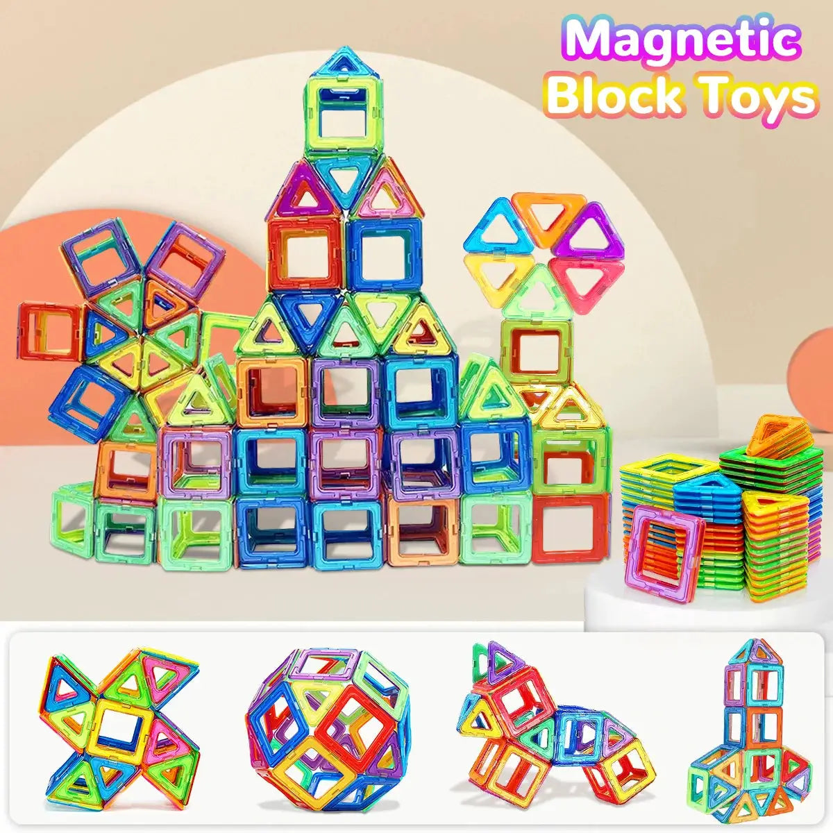Magnetic Building Blocks Medium Size DIY Magnet Toys For STEM Learning Construction Educational Sets For Kids