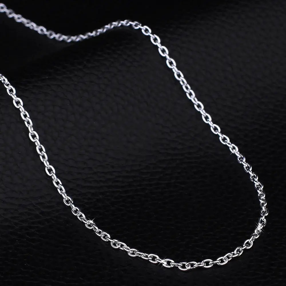 Wholesale 5pcs Lot 925 Sterling Silver Rolo Chain Necklace 1mm DIY Jewelry For Men Women 16 18 20 22 24 Inch