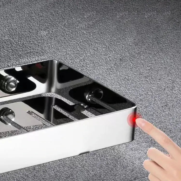 304 stainless steel bathroom shelf wall-mounted soap and sponge organizer with chrome finish and slots