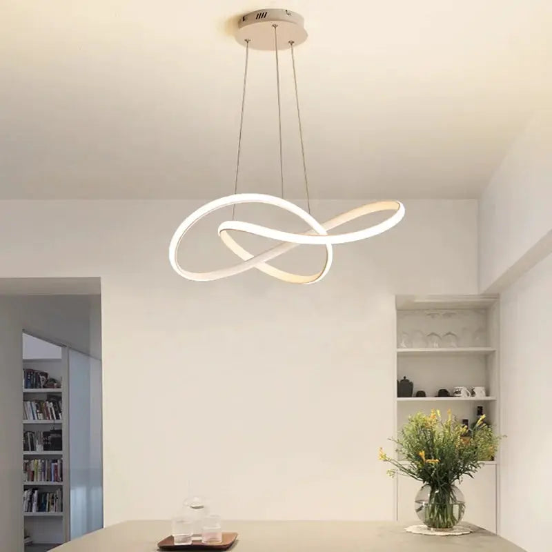 Dining room pendant lamp by Simples Market with white infinity-loop LED design